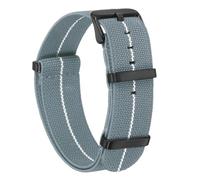 sourcing map Elastic Nylon Watch Band 22mm One-Piece French Watch Strap Waterproof Replacement Wristwatch Strap with Black Buckle for Men Women, Grey/White