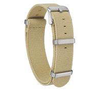 sourcing map Elastic Nylon Watch Band 22mm One-Piece French Watch Strap Waterproof Replacement Wristwatch Strap with Silver Buckle for Men Women, Khaki