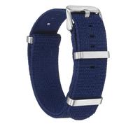 sourcing map Elastic Nylon Watch Band 22mm One-Piece French Watch Strap Waterproof Replacement Wristwatch Strap with Silver Buckle for Men Women, Blue