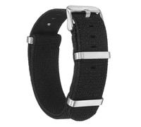 sourcing map Elastic Nylon Watch Band 22mm One-Piece French Watch Strap Waterproof Replacement Wristwatch Strap with Silver Buckle for Men Women, Black