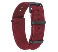 sourcing map Elastic Nylon Watch Band 22mm One-Piece French Watch Strap Waterproof Replacement Wristwatch Strap with Black Buckle for Men Women, Red