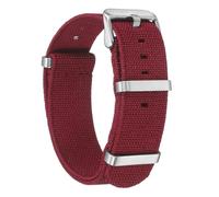sourcing map Elastic Nylon Watch Band 22mm One-Piece French Watch Strap Waterproof Replacement Wristwatch Strap with Silver Buckle for Men Women, Red