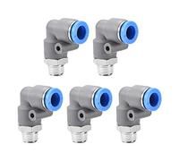 sourcing map Elbow Push to Connect Air Fittings 8mm Tube OD X 1/8PT Male Thread Pneumatic Quick Release Connectors Grey 5Pcs