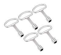 sourcing map Electrical Cabinet Key 8mm Zinc Alloy Square Water Meter Box Safety Key 5Pcs