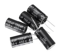 sourcing map Electrolytic Capacitor Aluminum Radial High Frequency 150UF 450V 105 Celsius Life 3000H 18 x 35mm High Ripple Current,Low Impedance 5pcs