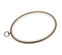 sourcing map Embroidery Hoop Frame 9x6 Inch Oval Imitated Wood Cross-Stitch Ring for Art Craft Sewing Ornament