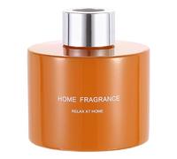 sourcing map Empty Glass Diffuser Bottle 140ml/4.7oz Refillable Fragrance Accessories Aromatherapy Jar Container for Replacement Reed Diffuser DIY Home Bathroom Orange with Silver Tone Cap