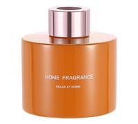 sourcing map Empty Glass Diffuser Bottle 140ml/4.7oz Refillable Fragrance Accessories Aromatherapy Jar Container for Replacement Reed Diffuser DIY Home Bathroom Orange with Gold Tone Cap