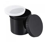 sourcing map Empty Plastic Paint Pail 0.13 -Gallon/500mL Seal Storage Container with Sealing Lid Black 5Pcs