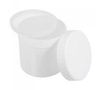 sourcing map Empty Plastic Paint Pail 0.13 -Gallon/500mL Seal Storage Container with Sealing Lid White 2Pcs