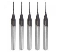 sourcing map End Mill CNC Router Bits, 0.6mm x 5.5mm 1/8" Shank Diamond Film Coated Carbide Engraving Bit Milling Cutter Right Hand for PCB Plastic Fiber Wood 5pcs