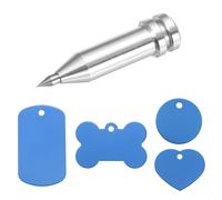 sourcing map Engraving Tip Etching Tool Engraving Tool with 16 Pcs Lake Blue Modern Classic Blank Tags& Labels Alloy & Aluminum DIY Crafting Supplies for Jewelry, Keychains, Dog Tags