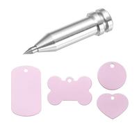 sourcing map Engraving Tip Etching Tool Engraving Tool with 16 Pcs Pink Modern Classic Blank Tags& Labels Alloy & Aluminum DIY Crafting Supplies for Jewelry, Keychains, Dog Tags