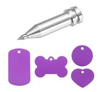 sourcing map Engraving Tip Etching Tool Engraving Tool with 16 Pcs Purple Modern Classic Blank Tags& Labels Alloy & Aluminum DIY Crafting Supplies for Jewelry, Keychains, Dog Tags