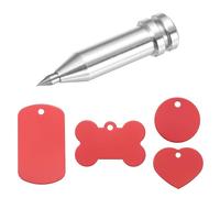 sourcing map Engraving Tip Etching Tool Engraving Tool with 16 Pcs Red Modern Classic Blank Tags& Labels Alloy & Aluminum DIY Crafting Supplies for Jewelry, Keychains, Dog Tags