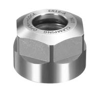 sourcing map ER16-A(M22) Type Collet Clamping Nut with Dynamic Balance Holes 40Cr Alloy Steel for CNC Machine Chuck Lathe Milling Tools Holder, Bright Silver