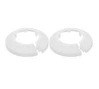 sourcing map Escutcheon Plate, 1Pcs 34mm - Fit 1.31" Outer Diameter Split Pipe Flange Water Pipe Cover Collar Decoration, PP Plastic Plumbing Cover Plates (White)