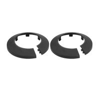 sourcing map Escutcheon Plate, 2Pcs 50mm - Fit 1.9" Outer Diameter Split Pipe Flange Water Pipe Cover Collar Decoration, PP Plastic Plumbing Cover Plates (Black)