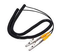 sourcing map ESD Grounding Cable Cord with Alligator Clip, 5m/197" Yellow Anti-Static Ground Wire Elastic Cable Clip, for Eliminating Conductor Electrostatic