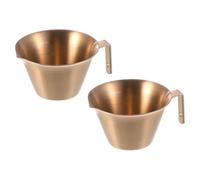sourcing map Espresso Measuring Cup, 2 Pcs 304 Stainless Steel Espresso Shot Cup Espresso Cup with Handle Espresso Accessories for Making Coffee Milk Cocktail, Rose Gold