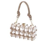 sourcing map Evening Bags, Acrylic Clutch Purse Marbling Bag Wedding Prom Party, Golden