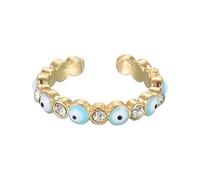 sourcing map Evil Eye Ring, Blue Round Evil Eye Rings for Women with Black Decorative Box for Turkish Faith Protection, DIY, Gifts