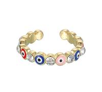 sourcing map Evil Eye Ring, Colorful Round Evil Eye Rings for Women with Black Decorative Box for Turkish Faith Protection, DIY, Gifts