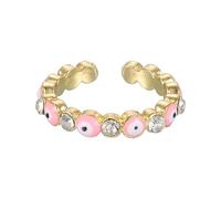 sourcing map Evil Eye Ring, Pink Round Evil Eye Rings for Women with Black Decorative Box for Turkish Faith Protection, DIY, Gifts