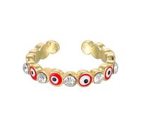 sourcing map Evil Eye Ring, Red Round Evil Eye Rings for Women with Black Decorative Box for Turkish Faith Protection, DIY, Gifts