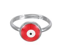 sourcing map Evil Eye Ring, Red Single Eye Silver Ring Evil Eye Rings for Women with Black Decorative Box for Turkish Faith Protection, DIY, Gifts