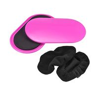 sourcing map Exercise Core Sliders, Oval Glider Discs with Feet Covers, Dual Sided Usage in Home Gym for Full Body Workout, Pink