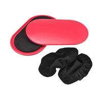 sourcing map Exercise Core Sliders, Oval Glider Discs with Feet Covers, Dual Sided Usage in Home Gym for Full Body Workout, Red