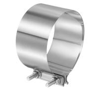 sourcing map Exhaust Clamp 135-144mm Stainless Steel Lap Joint Band Clamp Exhaust Pipes Connection with M10x64 Screws for Car Muffler Elbow Pipes