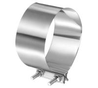 sourcing map Exhaust Clamp 145-154mm Stainless Steel Lap Joint Band Clamp Exhaust Pipes Connection with M10x56 Screws for Car Muffler Elbow Pipes