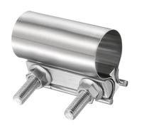 sourcing map Exhaust Clamp 40-48mm Stainless Steel Lap Joint Band Clamp Exhaust Pipes Connection with M10x54 Screws for Car Muffler Elbow Pipes