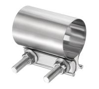 sourcing map Exhaust Clamp 53-61mm Stainless Steel Lap Joint Band Clamp Exhaust Pipes Connection with M10x55.5 Screws for Car Muffler Elbow Pipes