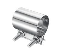 sourcing map Exhaust Clamp 60-68mm Stainless Steel Lap Joint Band Clamp Exhaust Pipes Connection with M10x55.5 Screws for Car Muffler Elbow Pipes