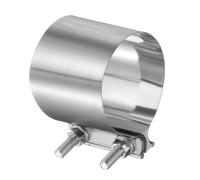 sourcing map Exhaust Clamp 93-101mm Stainless Steel Lap Joint Band Clamp Exhaust Pipes Connection with M10x55 Screws for Car Muffler Elbow Pipes
