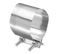 sourcing map Exhaust Clamp 97-105mm Stainless Steel Lap Joint Band Clamp Exhaust Pipes Connection with M10x55 Screws for Car Muffler Elbow Pipes