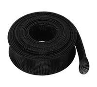 sourcing map Expandable Sleeving, 3 1/8-inch 25ft Cable Sleeve, Black