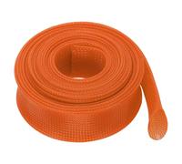 sourcing map Expandable Sleeving, 3 1/8-inch 25ft Cable Sleeve, Orange