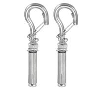 sourcing map Expansion Hook M8 Concrete Wall Hook Expansion Screw Hook Anchors Bolt with Buckle 304 Stainless Steel for Indoor Outdoor Ceiling Concrete Walls Masonry, Pack of 2