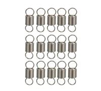 sourcing map Extended Tension Spring Wire Diameter 0.02", OD 0.2", Free Length 0.59" Stainless Steel Small Dual Hook Tension Spring for Machinery Construction Industrial 15pcs