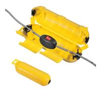 sourcing map Extension Cord Cover for Outside, IP44 Water-Resistant Electrical Connection Box Outdoor Plug Cover Protector for Plug Outlet, Socket, Christmas Holiday Light, Yellow