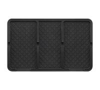 sourcing map Extra Large Dashboard Mat 9.8" x 6.1" Rubber Car Dashboard Separate Compartments Organizer Non Slip Pad for Cell Phone Keys Glass Mirrors, Black
