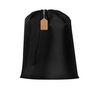 sourcing map Extra Large Laundry Bag, 56x70cm Drawstring Laundry Bag with Blank Tag Dirty Clothes Organizer Washable Basket Liner Storage Sack for College Dorm Travel Home Hamper, Black