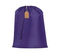 sourcing map Extra Large Laundry Bag, 56x70cm Drawstring Laundry Bag with Blank Tag Dirty Clothes Organizer Washable Basket Liner Storage Sack for College Dorm Travel Home Hamper, Purple