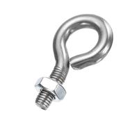 sourcing map Eye Bolts, M10 x 26mm 304 Stainless Steel Threaded EyeBolt Silver Eye Hooks with Nut for Hanging or Securing Cables