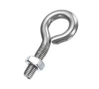 sourcing map Eye Bolts, M10 x 40mm 304 Stainless Steel Threaded EyeBolt Silver Eye Hooks with Nut for Hanging or Securing Cables