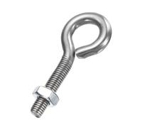 sourcing map Eye Bolts, M10 x 50mm 304 Stainless Steel Threaded EyeBolt Silver Eye Hooks with Nut for Hanging or Securing Cables